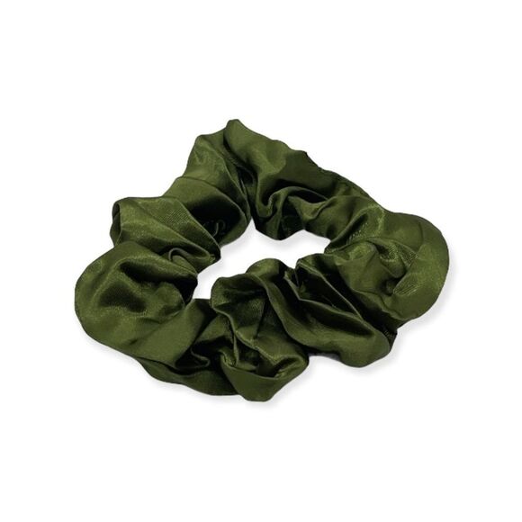 NWT Wool + Pepper Co. Satin Scrunchie - Olive Green - Picture 3 of 3